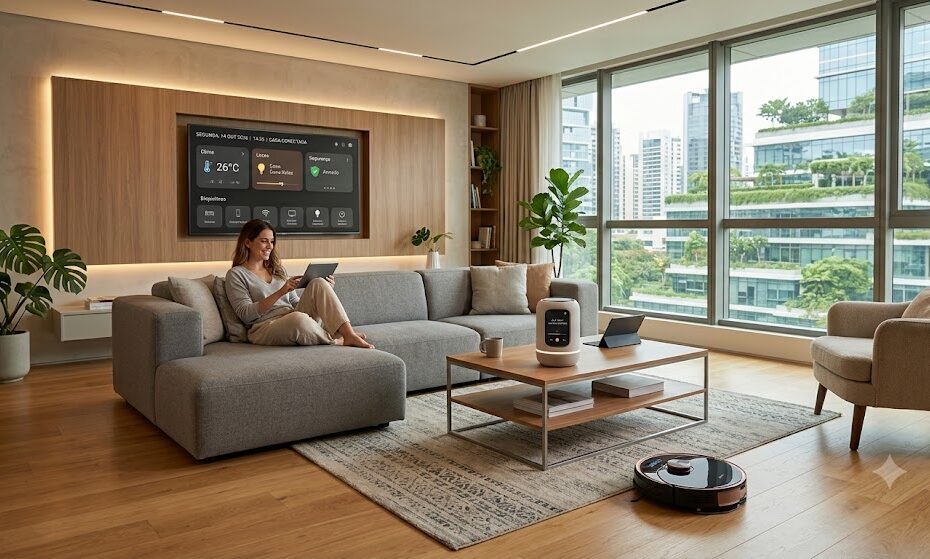 Gadgets - casa inteligente 2026, produtos com inteligência artificial, achadinhos de tecnologia, automação residencial.
