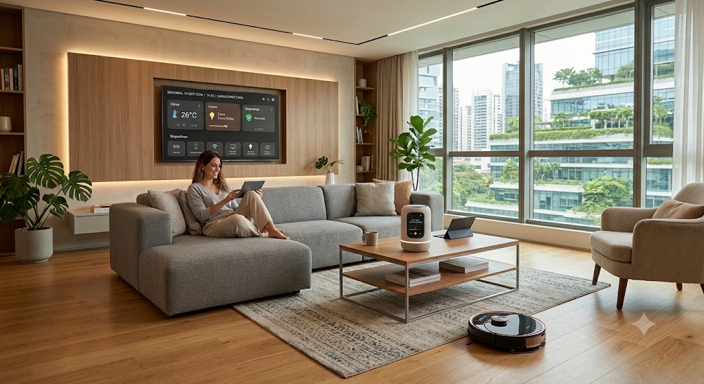 Gadgets - casa inteligente 2026, produtos com inteligência artificial, achadinhos de tecnologia, automação residencial.